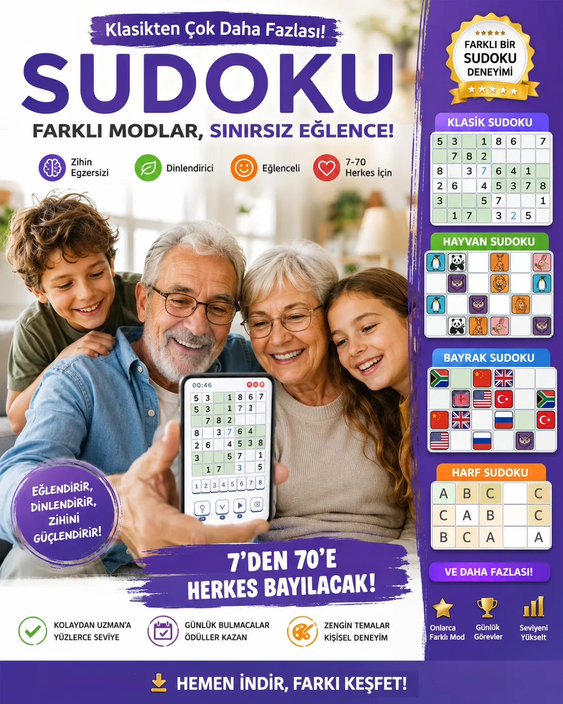 Sudoku modes for everyone