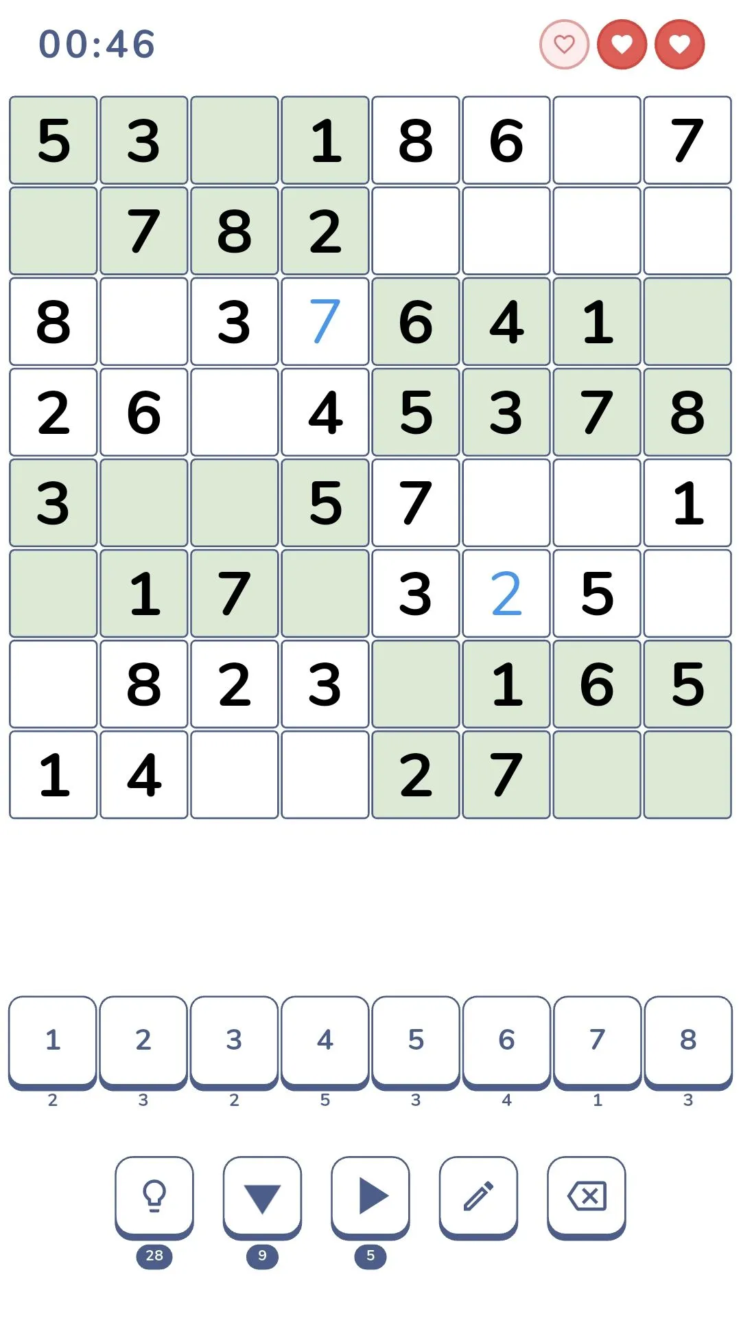 Classic sudoku screenshot