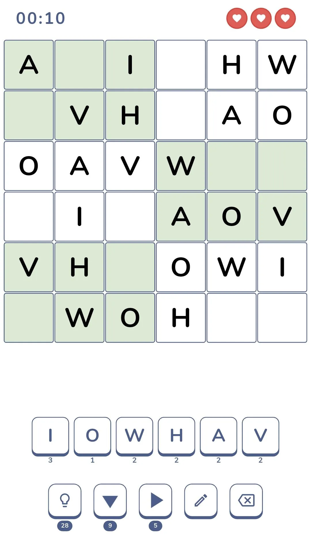 Letter sudoku screenshot